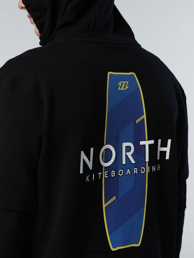 Men North Sails Black HOODIE FULL ZIP SWEATSHIRT KITE Clothing 0028HP264