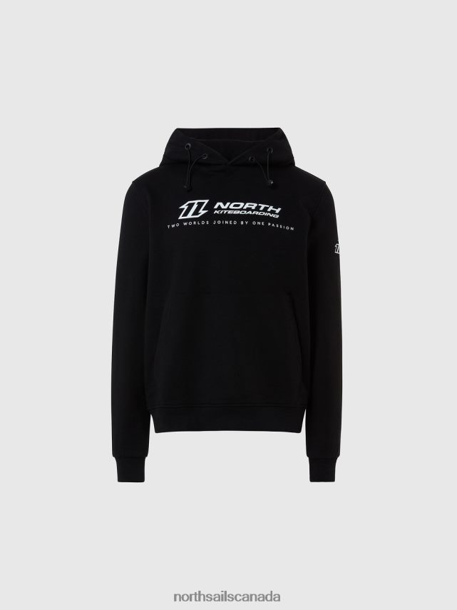 Men North Sails Black HOODIE WITH EMBROIDERED HOOD Clothing 0028HP268