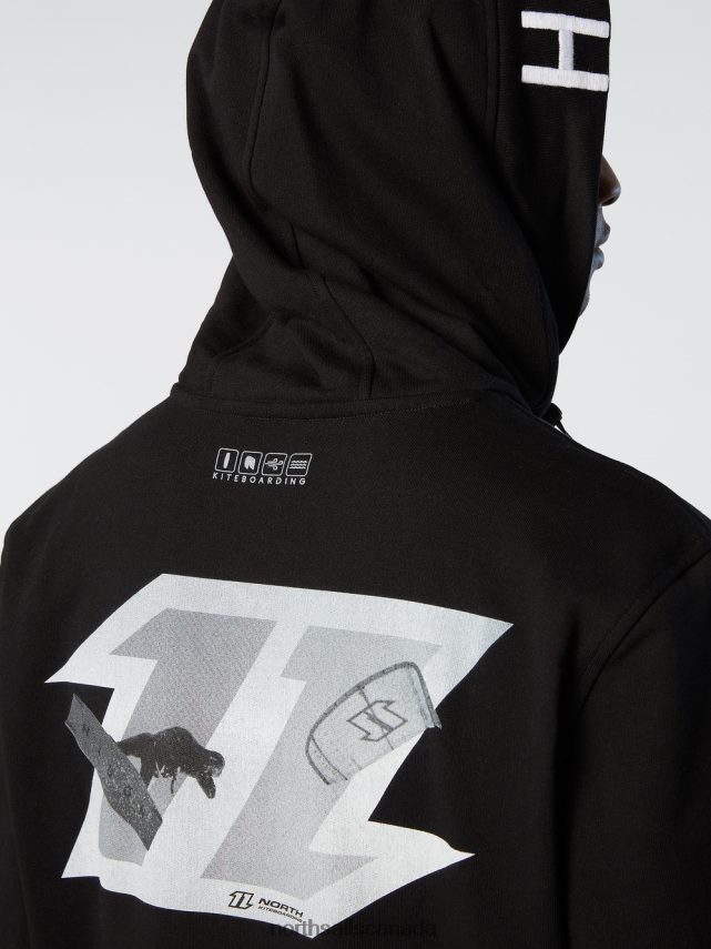 Men North Sails Black HOODIE WITH EMBROIDERED HOOD Clothing 0028HP268