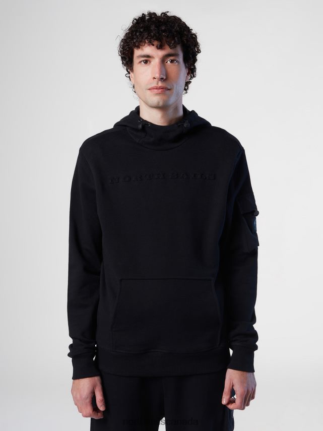 Men North Sails Black HOODIE WITH POCKET Clothing 0028HP274