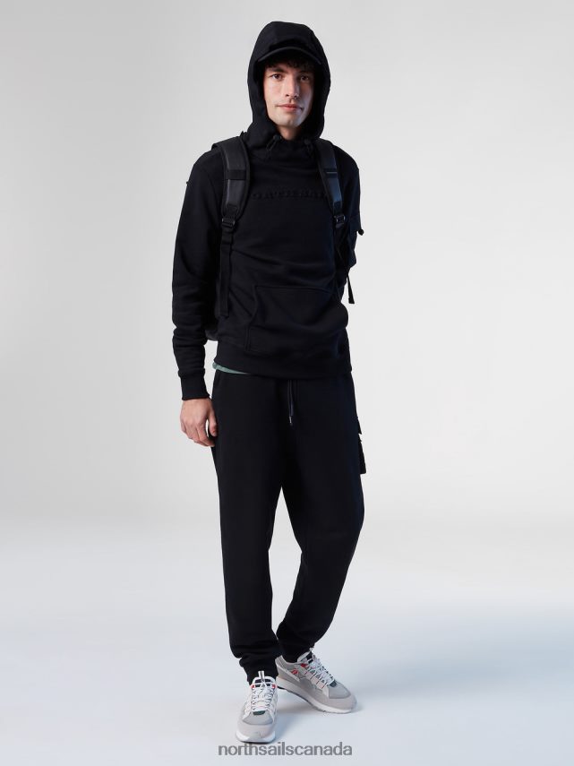 Men North Sails Black HOODIE WITH POCKET Clothing 0028HP274