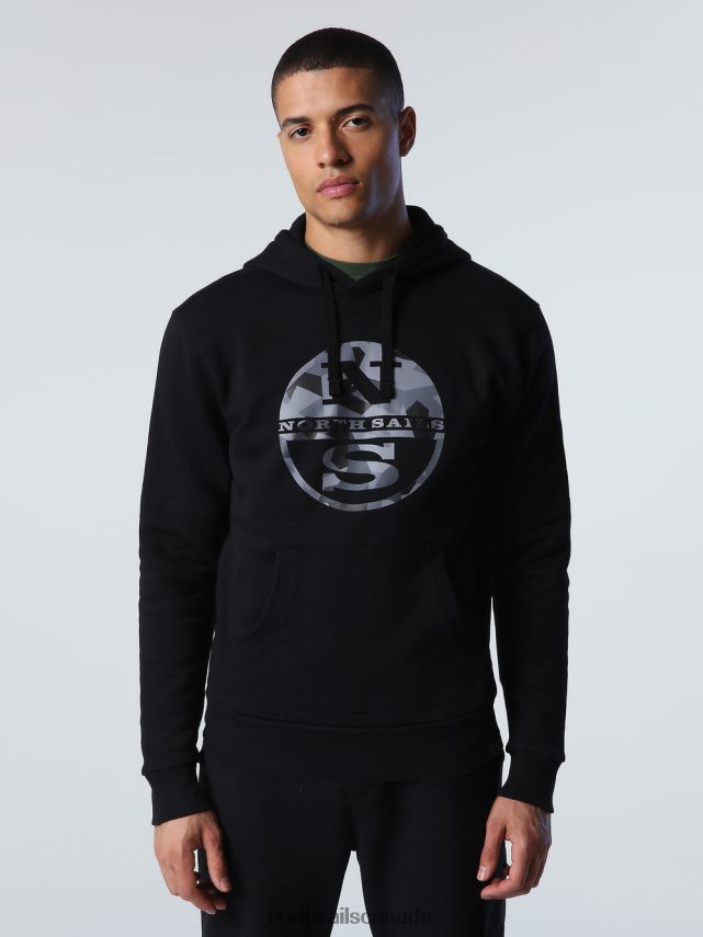 Men North Sails Black LOGO HOODIE Clothing 0028HP789
