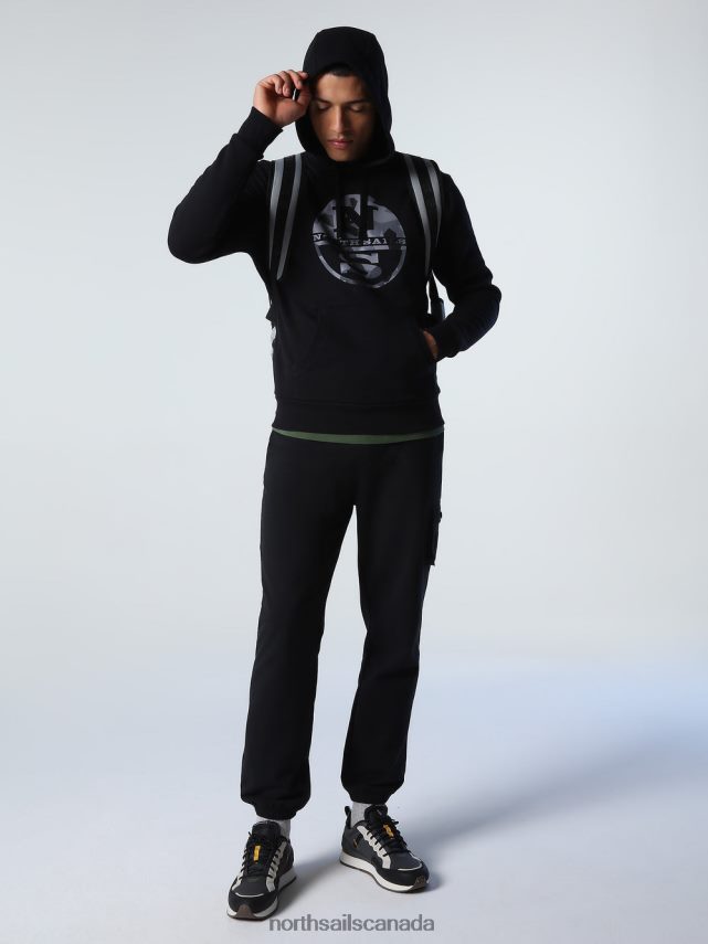 Men North Sails Black LOGO HOODIE Clothing 0028HP789