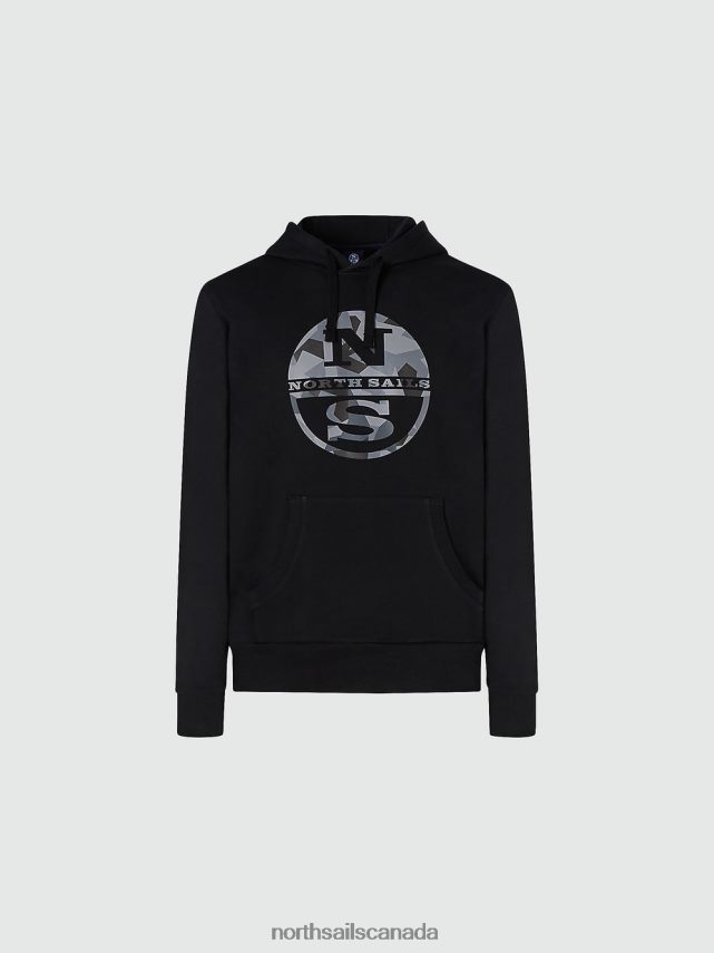 Men North Sails Black LOGO HOODIE Clothing 0028HP789