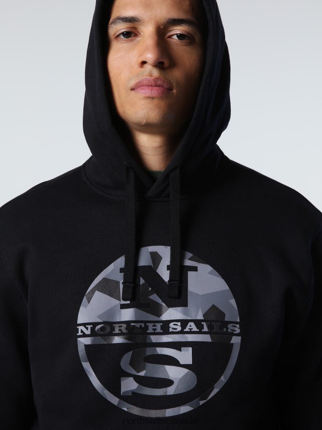 Men North Sails Black LOGO HOODIE Clothing 0028HP789