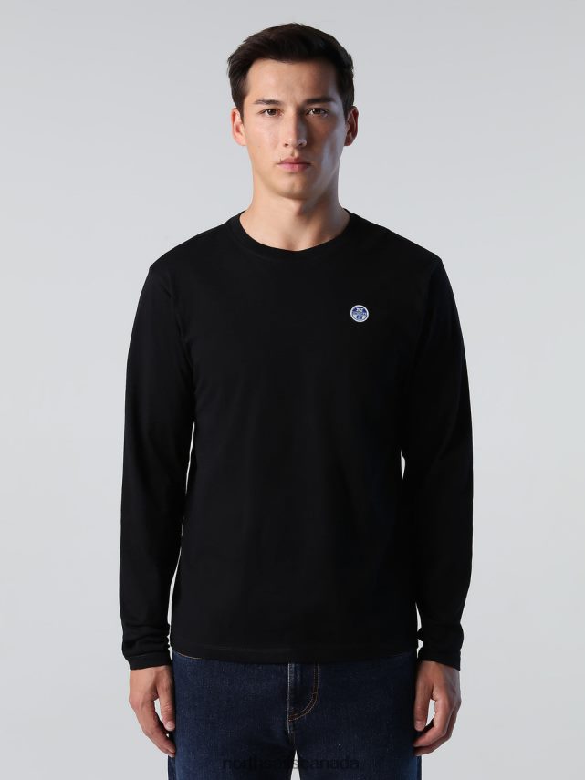 Men North Sails Black LONG-SLEEVED TOP WITH LOGO Clothing 0028HP305