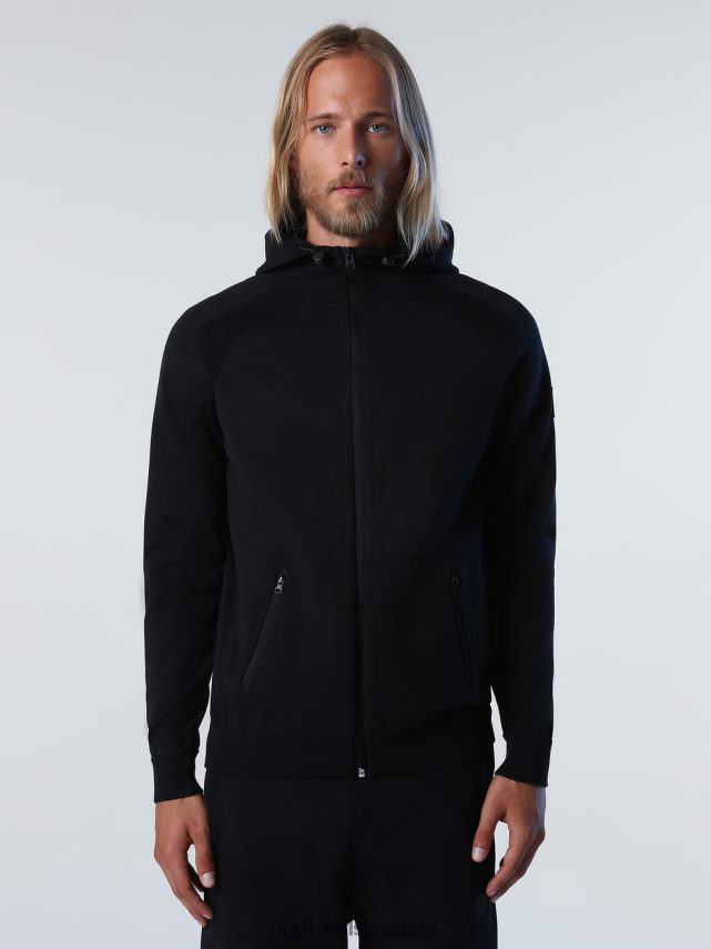 Men North Sails Black RECYCLED POLYESTER HOODIE Clothing 0028HP722
