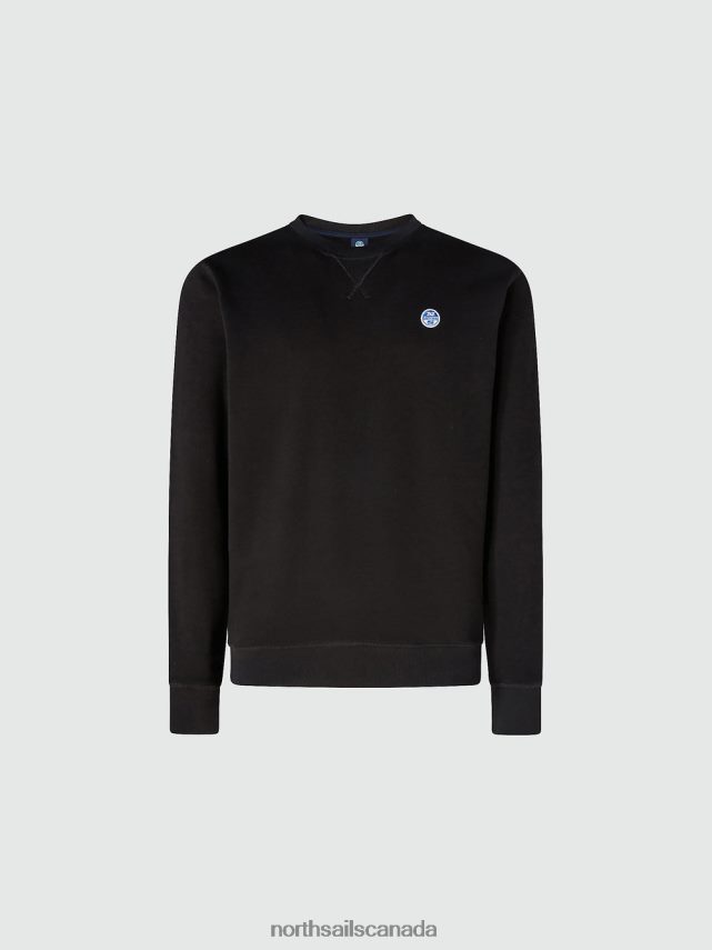 Men North Sails Black SWEATSHIRT WITH CHEST LOGO Clothing 0028HP739