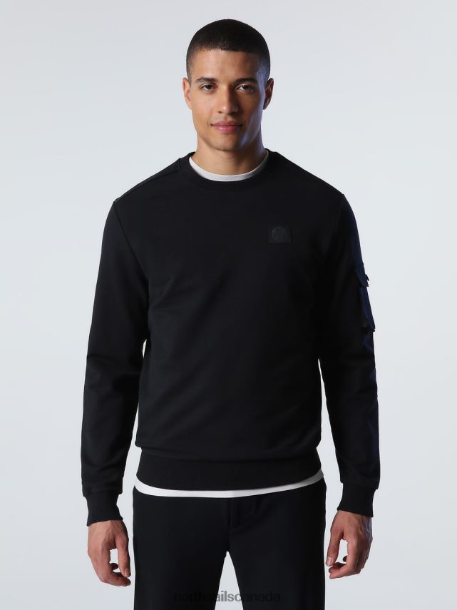 Men North Sails Black SWEATSHIRT WITH POCKET Clothing 0028HP915