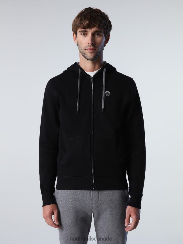 Men North Sails Black ZIP SWEATSHIRT Clothing 0028HP825