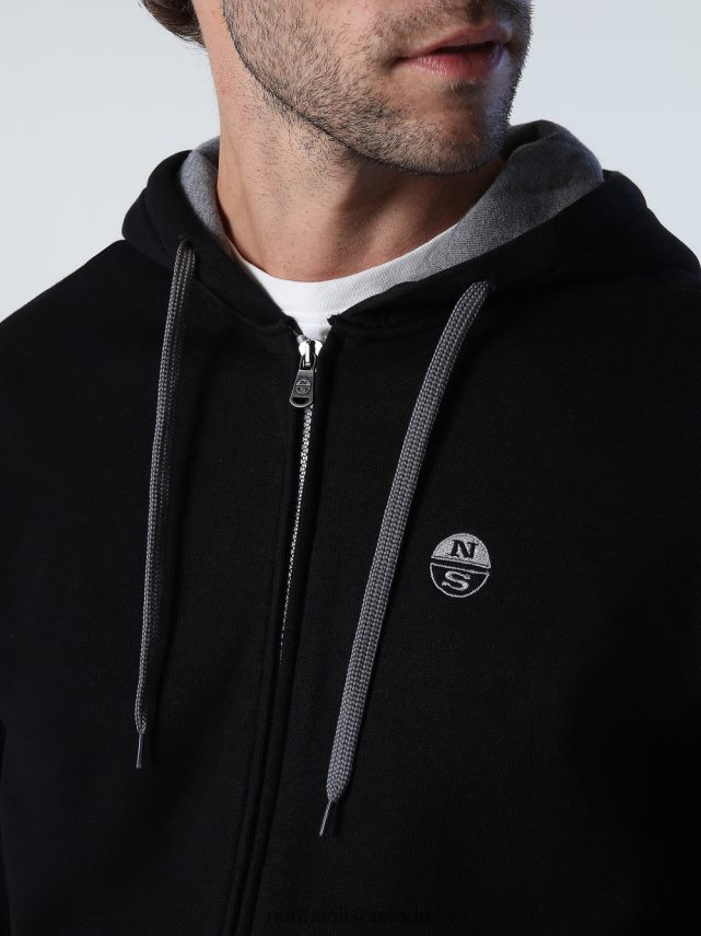Men North Sails Black ZIP SWEATSHIRT Clothing 0028HP825