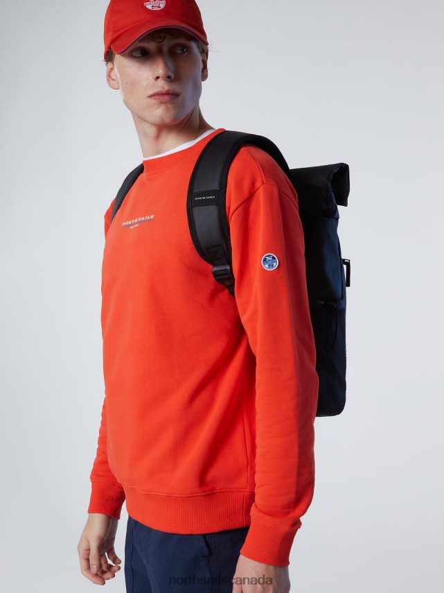 Men North Sails Bright orange SWEATSHIRT WITH CHEST PRINT Clothing 0028HP292