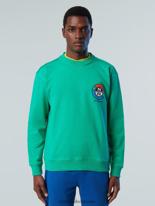 Men North Sails Garden green GRAPHIC PRINT SWEATSHIRT Clothing 0028HP265