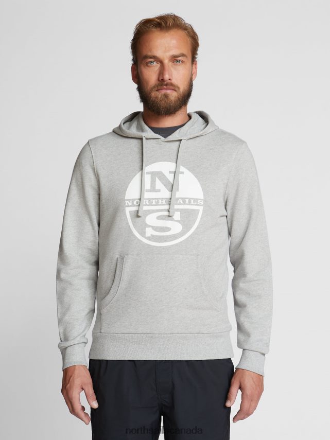 Men North Sails Grey melange SWEATSHIRT WITH MAXI LOGO Clothing 0028HP1288
