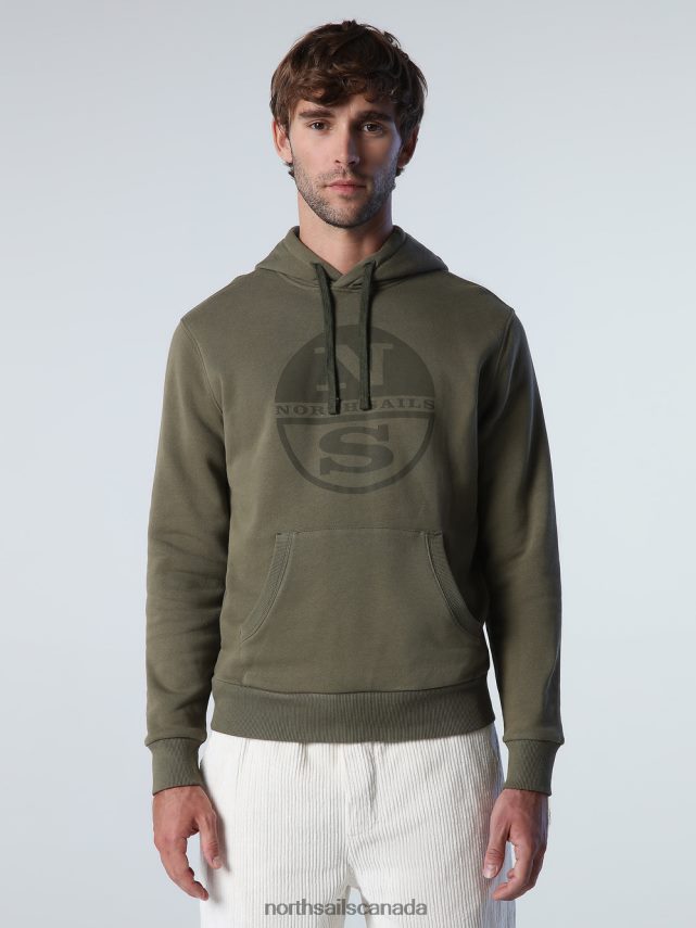 Men North Sails Ivy green LOGO HOODIE Clothing 0028HP785