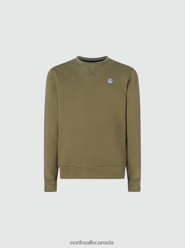 Men North Sails Ivy green SWEATSHIRT WITH CHEST LOGO Clothing 0028HP735