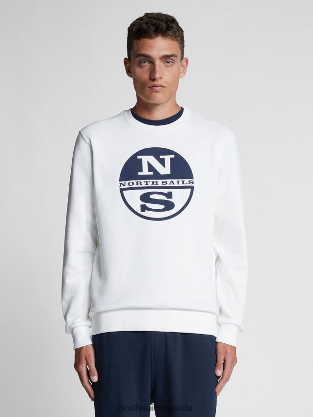 Men North Sails Marshmallow ORGANIC FLEECE SWEATSHIRT Clothing 0028HP1322