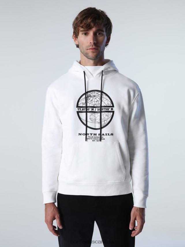 Men North Sails Marshmallow PRINTED HOODIE Clothing 0028HP1013