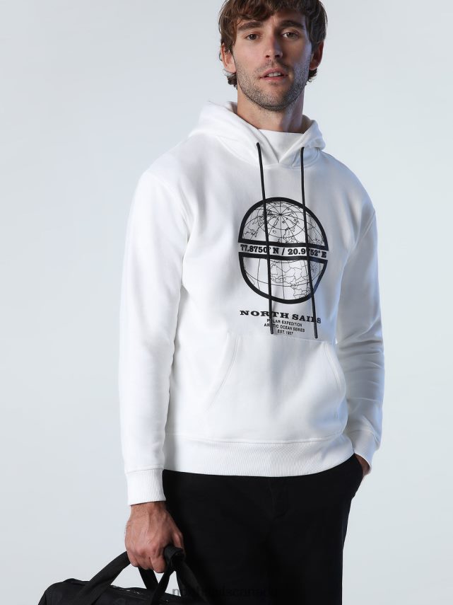Men North Sails Marshmallow PRINTED HOODIE Clothing 0028HP1013