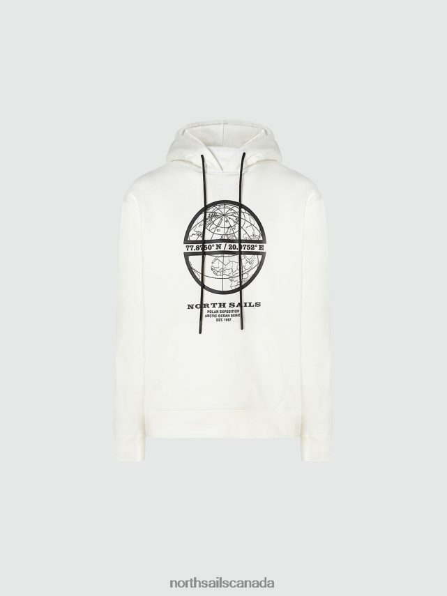 Men North Sails Marshmallow PRINTED HOODIE Clothing 0028HP1013