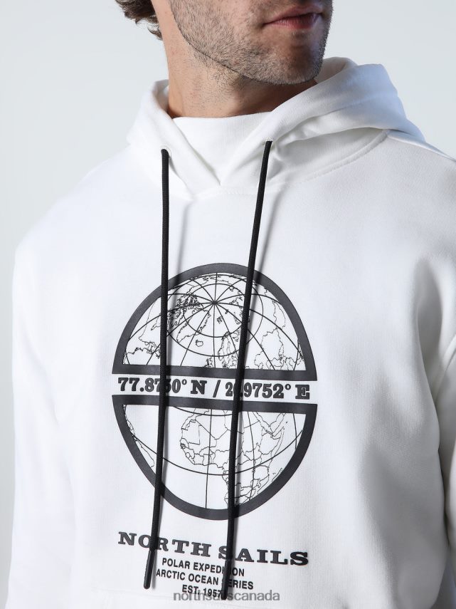 Men North Sails Marshmallow PRINTED HOODIE Clothing 0028HP1013