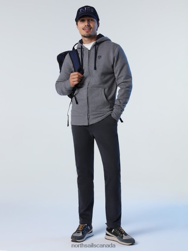 Men North Sails Medium grey melange ZIP SWEATSHIRT Clothing 0028HP824