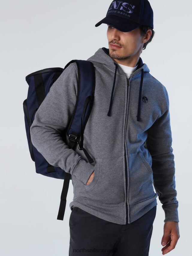 Men North Sails Medium grey melange ZIP SWEATSHIRT Clothing 0028HP824