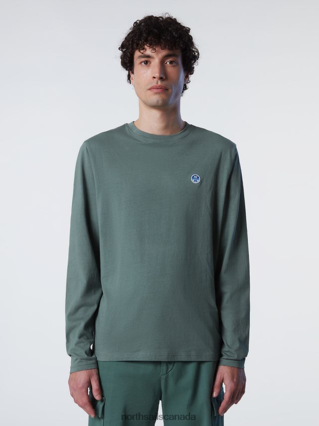 Men North Sails Military green LONG-SLEEVED TOP WITH LOGO Clothing 0028HP302