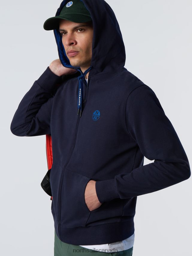 Men North Sails Navy blue FULL-ZIP HOODIE Clothing 0028HP281