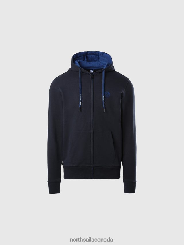 Men North Sails Navy blue FULL-ZIP HOODIE Clothing 0028HP281