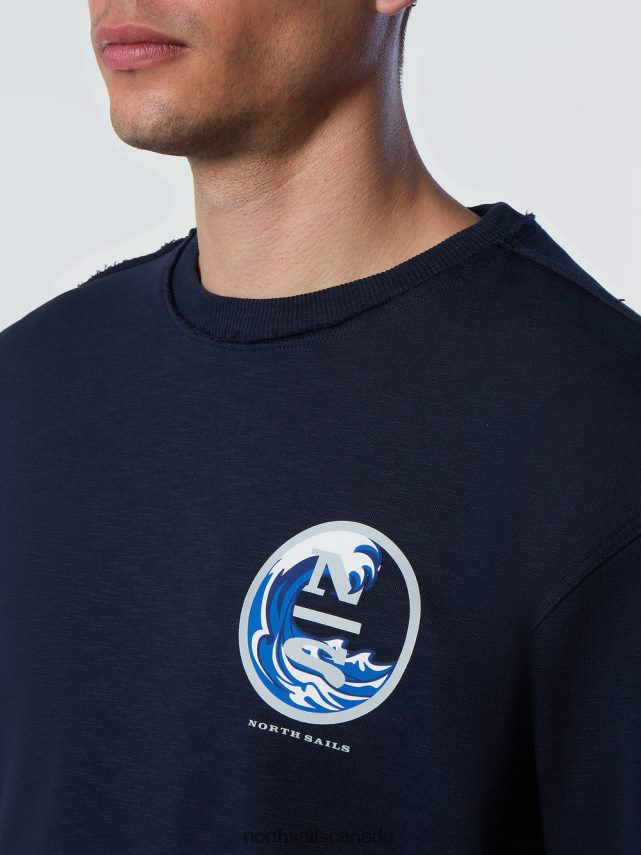 Men North Sails Navy blue GRAPHIC PRINT SWEATSHIRT Clothing 0028HP267