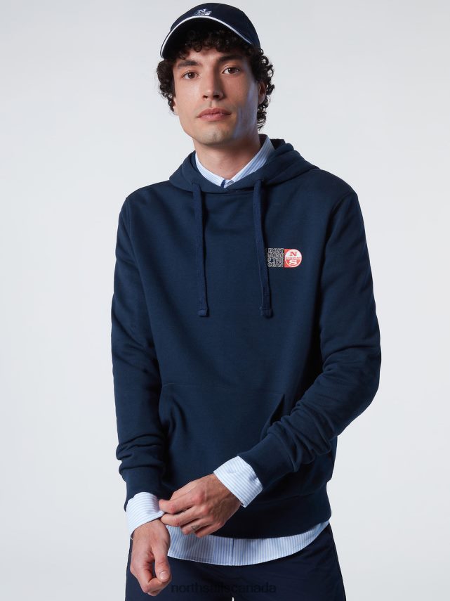Men North Sails Navy blue HOODIE WITH GRAPHIC PRINTS Clothing 0028HP278