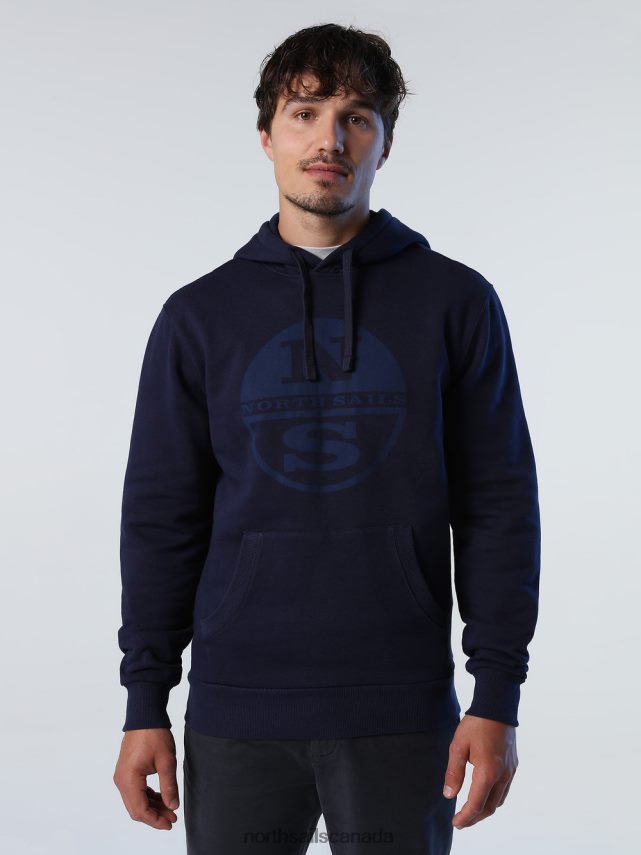 Men North Sails Navy blue LOGO HOODIE Clothing 0028HP787