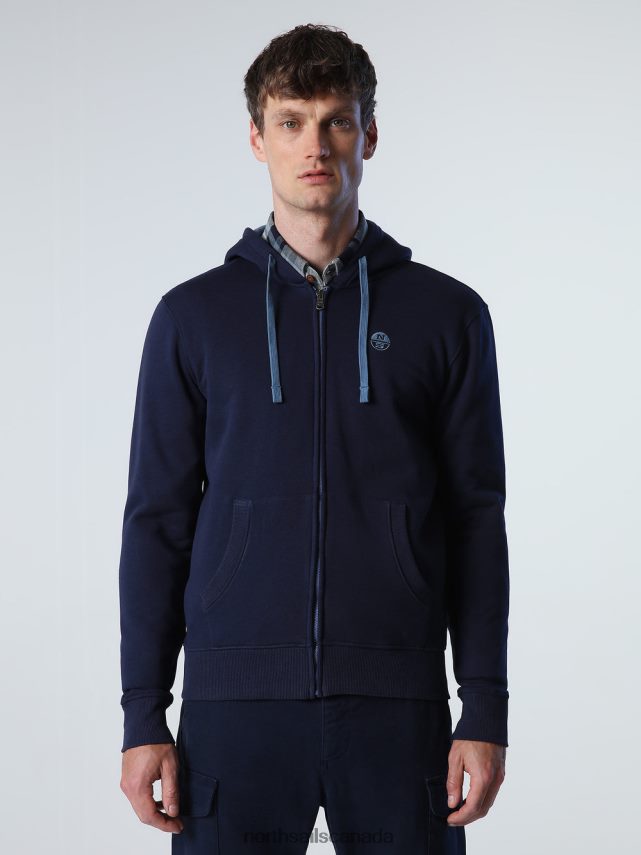 Men North Sails Navy blue ZIP SWEATSHIRT Clothing 0028HP823