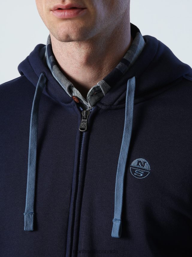 Men North Sails Navy blue ZIP SWEATSHIRT Clothing 0028HP823