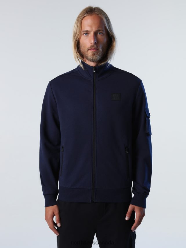 Men North Sails Navy blue ZIP SWEATSHIRT WITH POCKET Clothing 0028HP1011