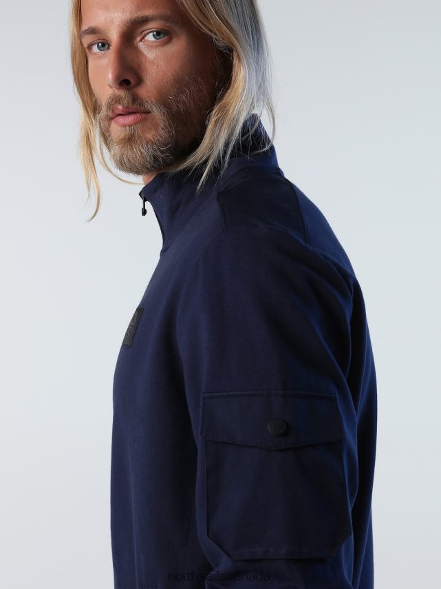 Men North Sails Navy blue ZIP SWEATSHIRT WITH POCKET Clothing 0028HP1011