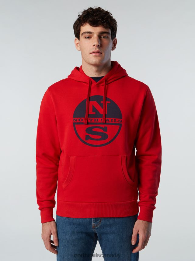 Men North Sails Red MAXI LOGO HOODIE Clothing 0028HP298