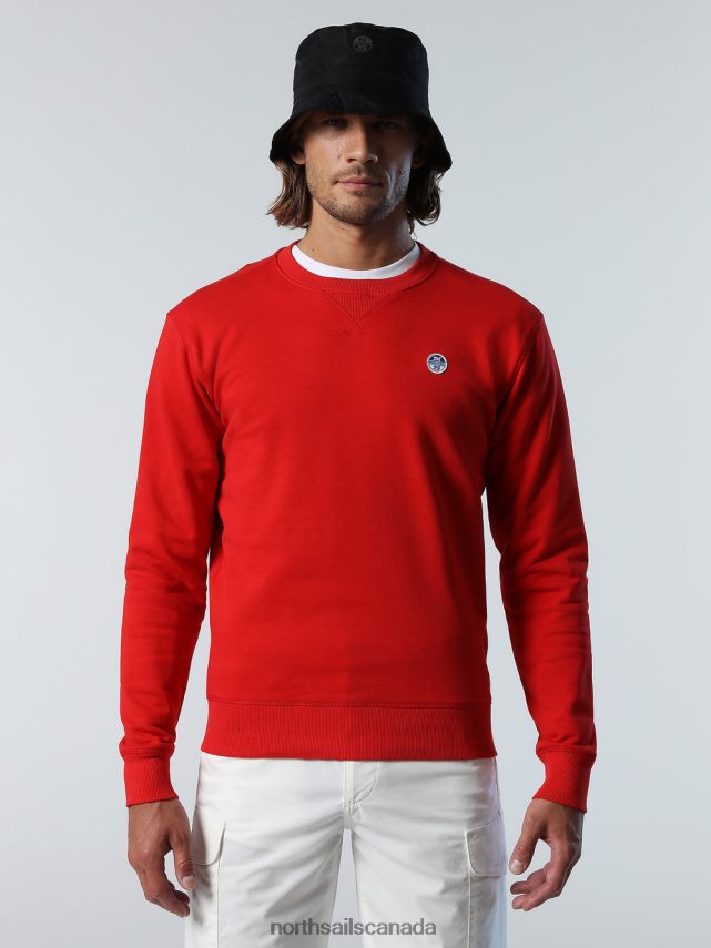 Men North Sails Red SWEATSHIRT WITH LOGO PATCH Clothing 0028HP285