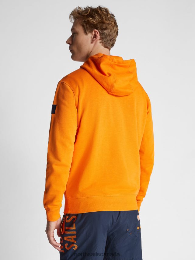 Men North Sails Vibrant orange HOODED SWEATSHIRT Clothing 0028HP1110