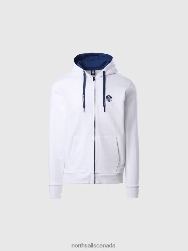 Men North Sails White FULL-ZIP HOODIE Clothing 0028HP280