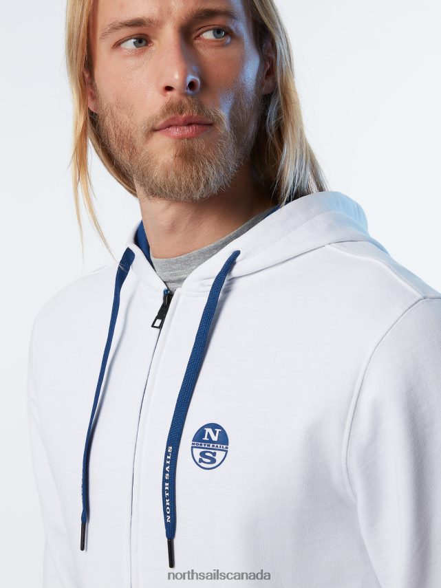 Men North Sails White FULL-ZIP HOODIE Clothing 0028HP280