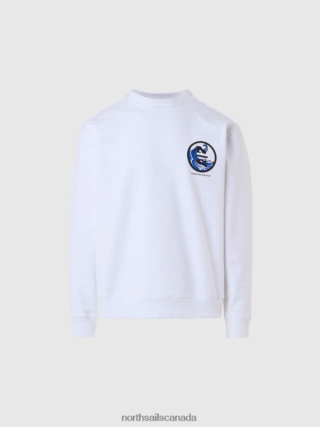 Men North Sails White GRAPHIC PRINT SWEATSHIRT Clothing 0028HP266