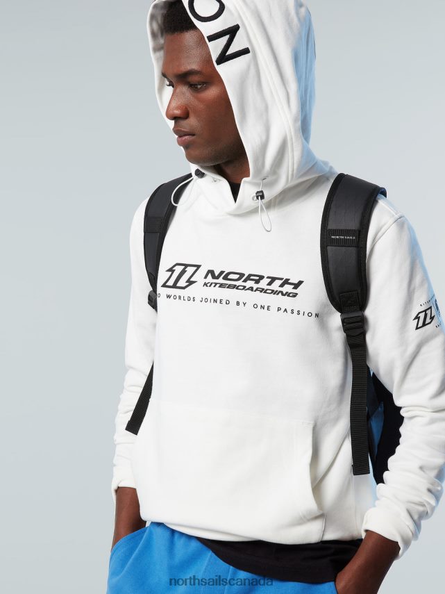 Men North Sails White HOODIE WITH EMBROIDERED HOOD Clothing 0028HP269