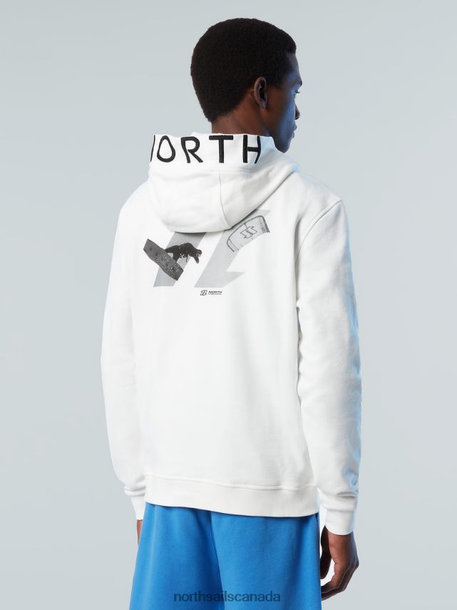 Men North Sails White HOODIE WITH EMBROIDERED HOOD Clothing 0028HP269