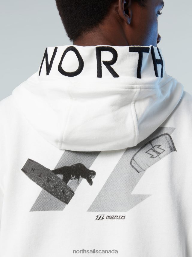 Men North Sails White HOODIE WITH EMBROIDERED HOOD Clothing 0028HP269