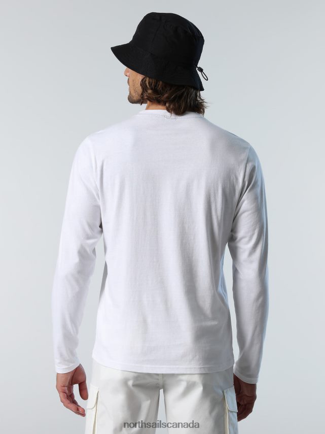 Men North Sails White LONG-SLEEVED TOP WITH LOGO Clothing 0028HP303