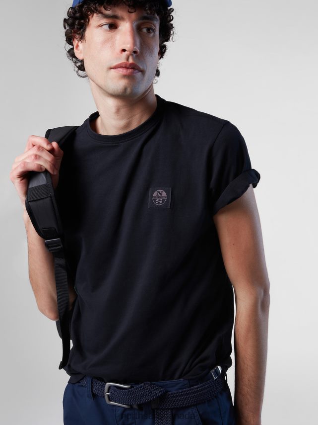 Men North Sails Black ORGANIC COTTON T-SHIRT Clothing 0028HP189
