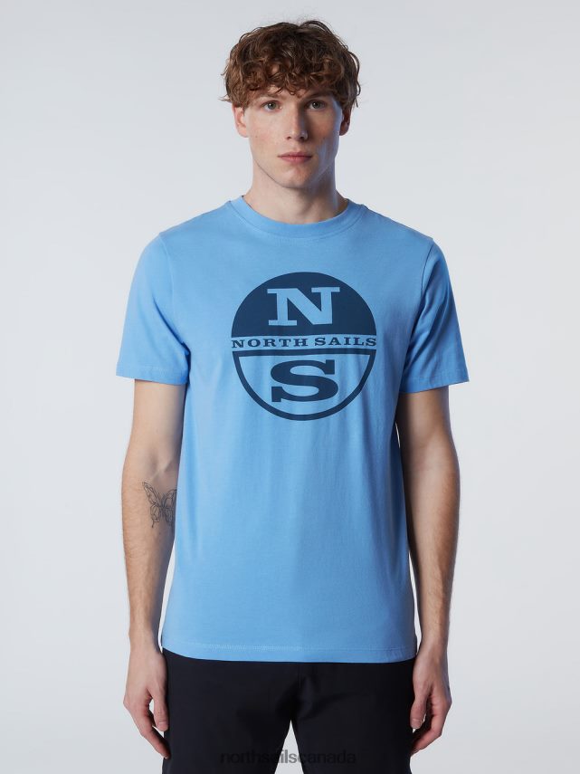Men North Sails Cornflower blue T-SHIRT WITH MAXI LOGO PRINT Clothing 0028HP179