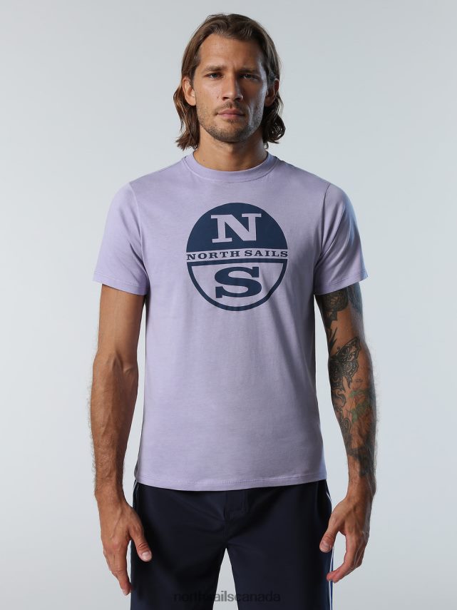 Men North Sails Dusty lilac T-SHIRT WITH MAXI LOGO PRINT Clothing 0028HP174